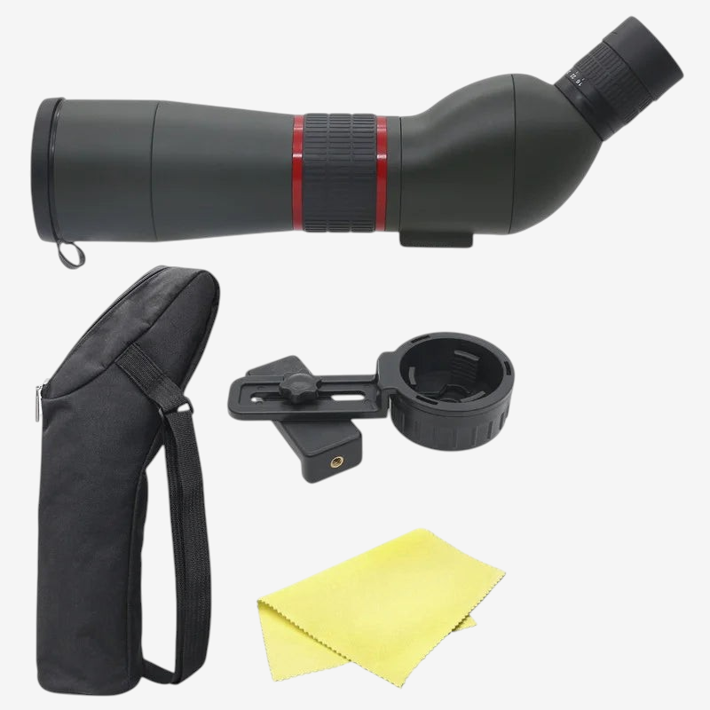 Longue-vue exotelos 16-48x65 HD avec adaptateur smartphone, sac de transport et chiffon de nettoyage