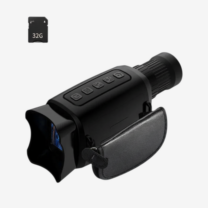 Monoculaire de vision nocturne numérique exotelos noir avec zoom 16x, écran HD et carte mémoire 32 Go incluse