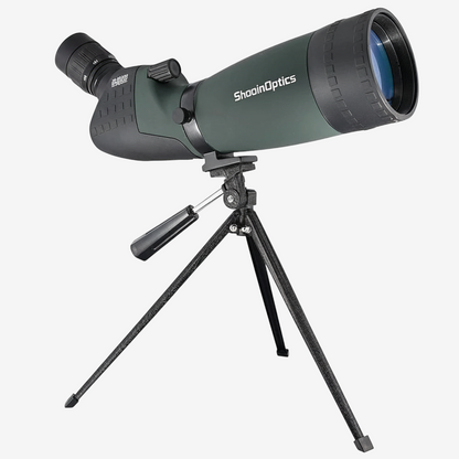 Longue-vue exotelos Shooin 20-60x80 HD verte sur trépied pour l'observation ornithologique et la chasse