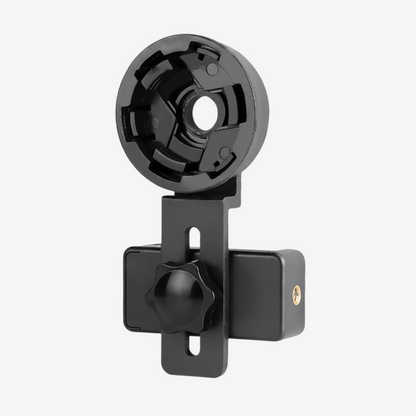 Adaptateur smartphone universel exotelos noir à clip rotatif pour télescope et monoculaire avec vis de réglage fin