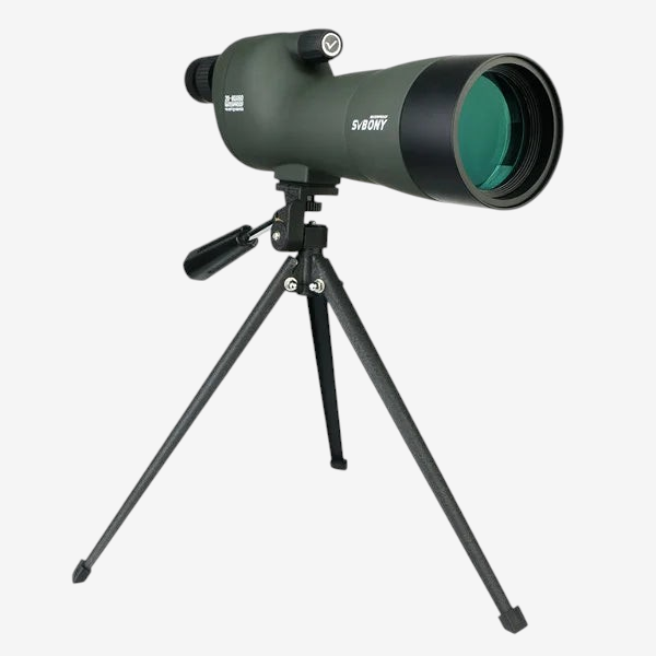 Longue-vue exotelos SVBONY SV28 verte sur trépied, idéale pour l'ornithologie avec prisme BAK4 et optique FMC