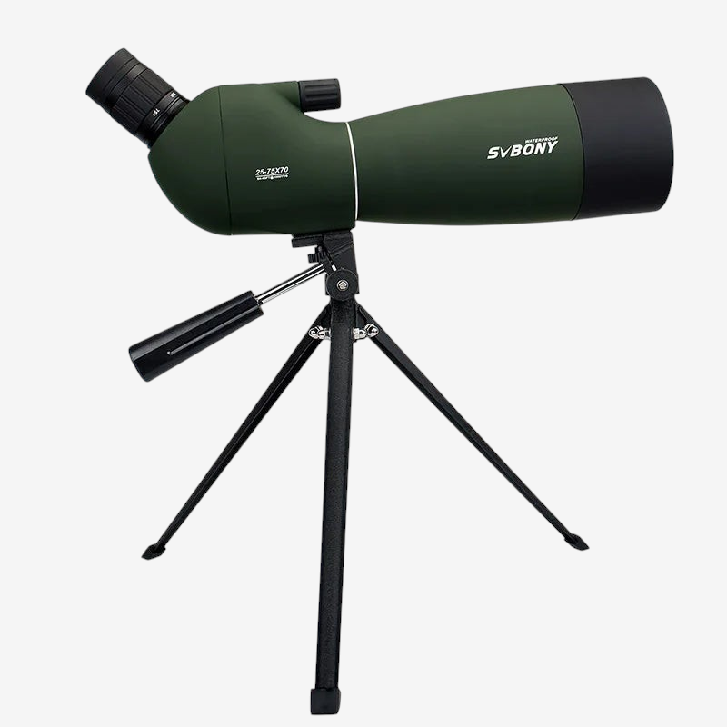 Longue-vue exotelos SVBONY SV28 verte avec trépied, prisme BAK4 et zoom 25-75x pour observation longue distance
