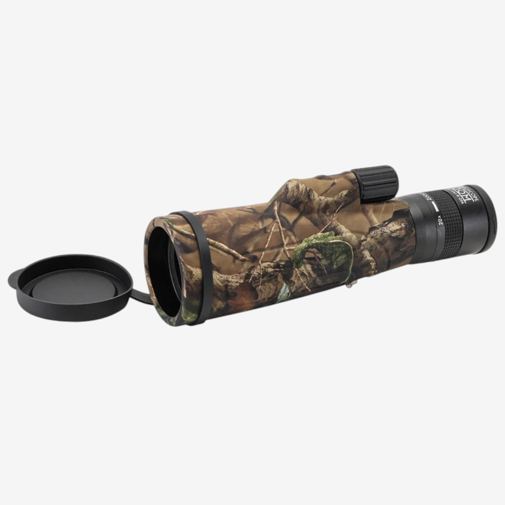 Monoculaire exotelos WG11 20x50 avec motif camouflage, étanche, idéal pour la randonnée et l'observation