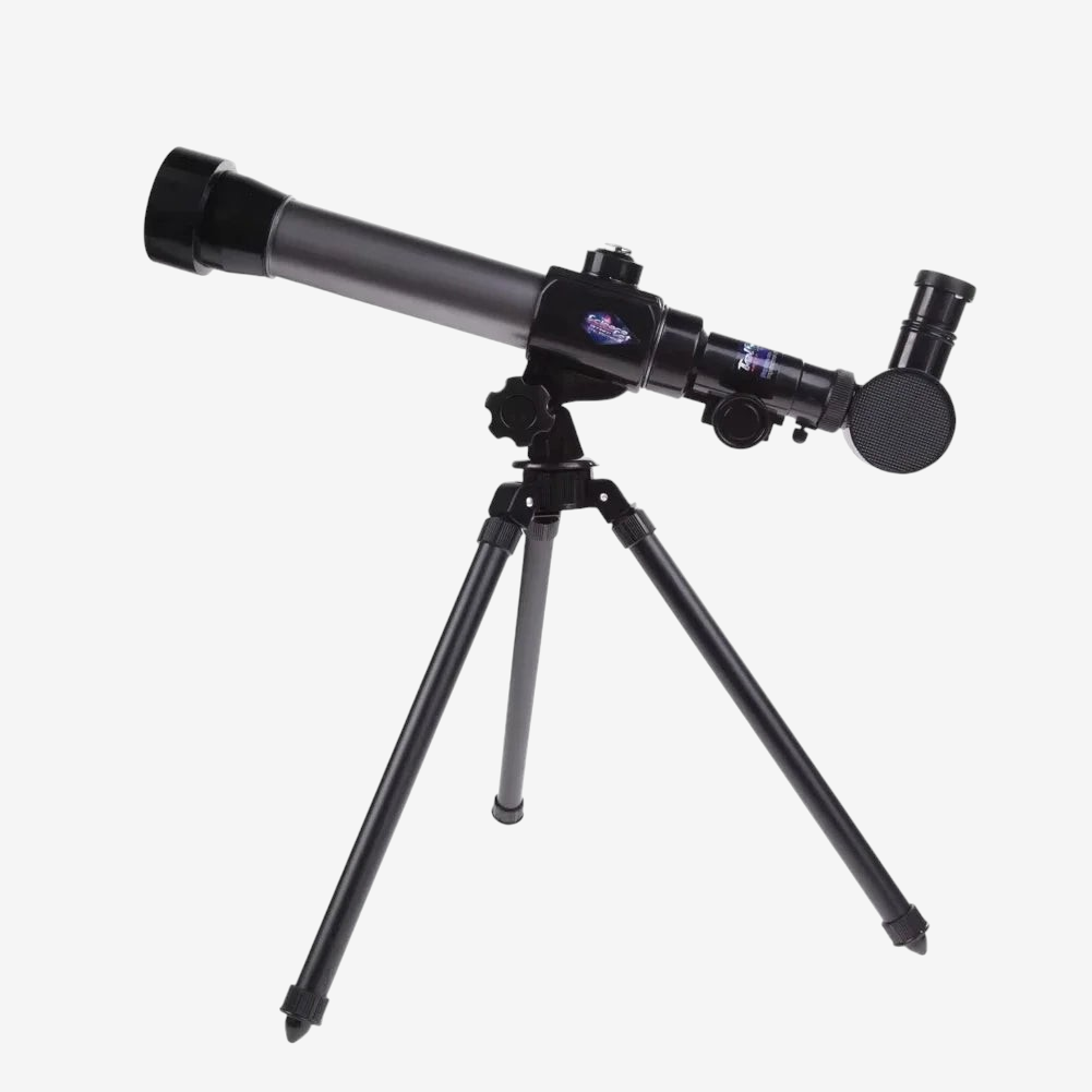 Télescope pédagogique noir exotelos pour enfants avec trépied, grossissement 20x-30x-40x pour observer les étoiles