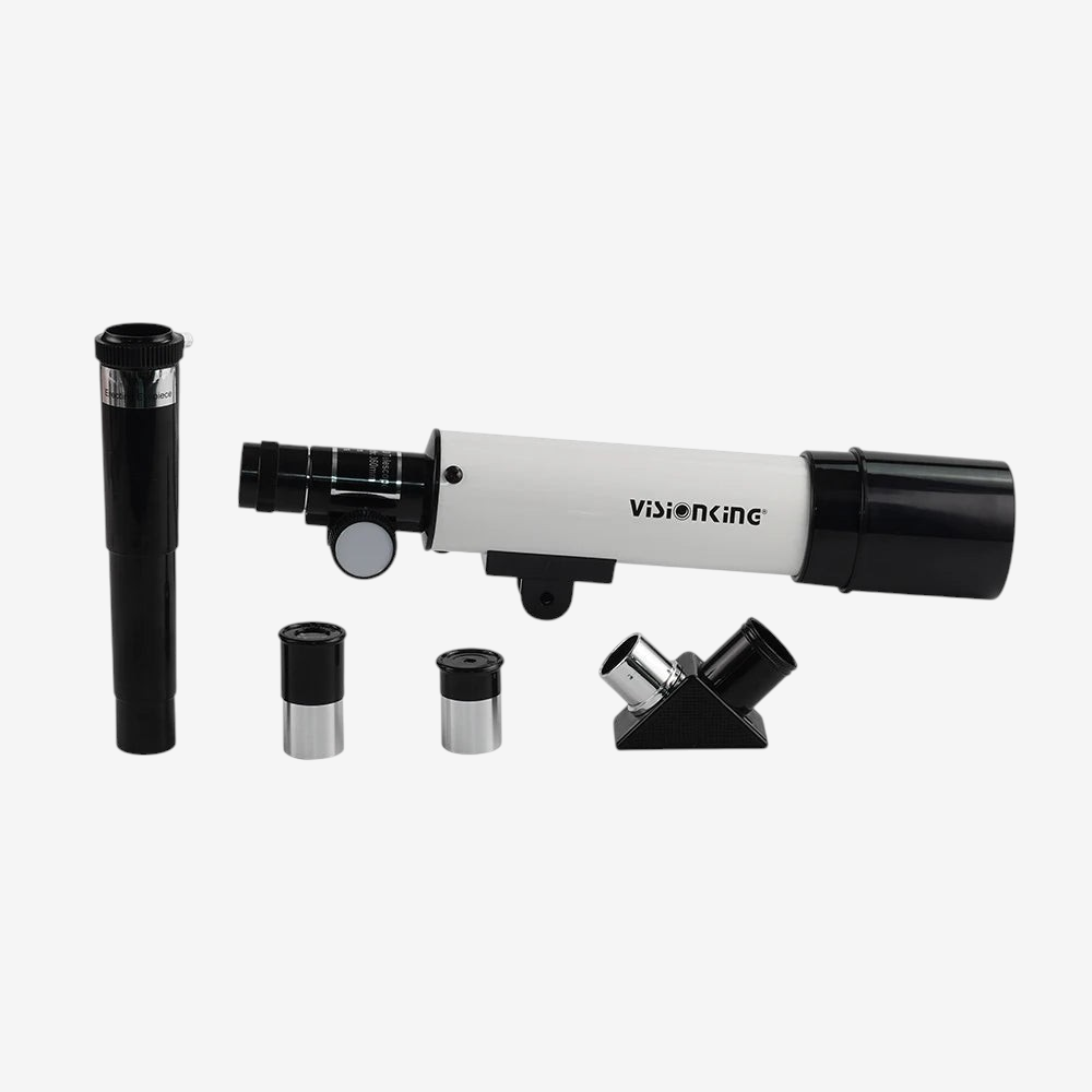 Télescope réfractant Visionking exotelos avec accessoires, lentille 50mm et oculaires pour débutants