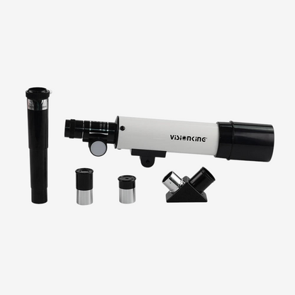 Télescope réfractant Visionking exotelos avec accessoires, lentille 50mm et oculaires pour débutants