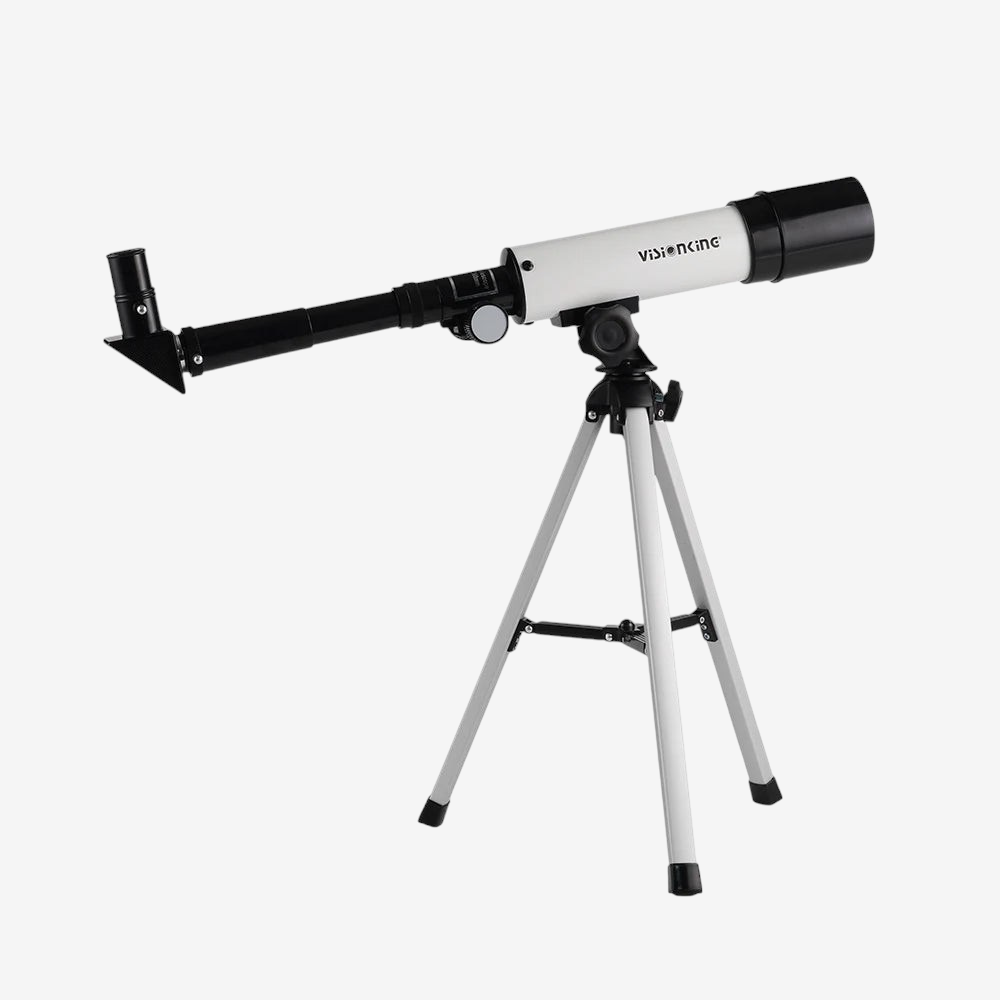 Télescope réfractant Visionking 50/360 noir et blanc avec trépied en métal pour débutants chez exotelos