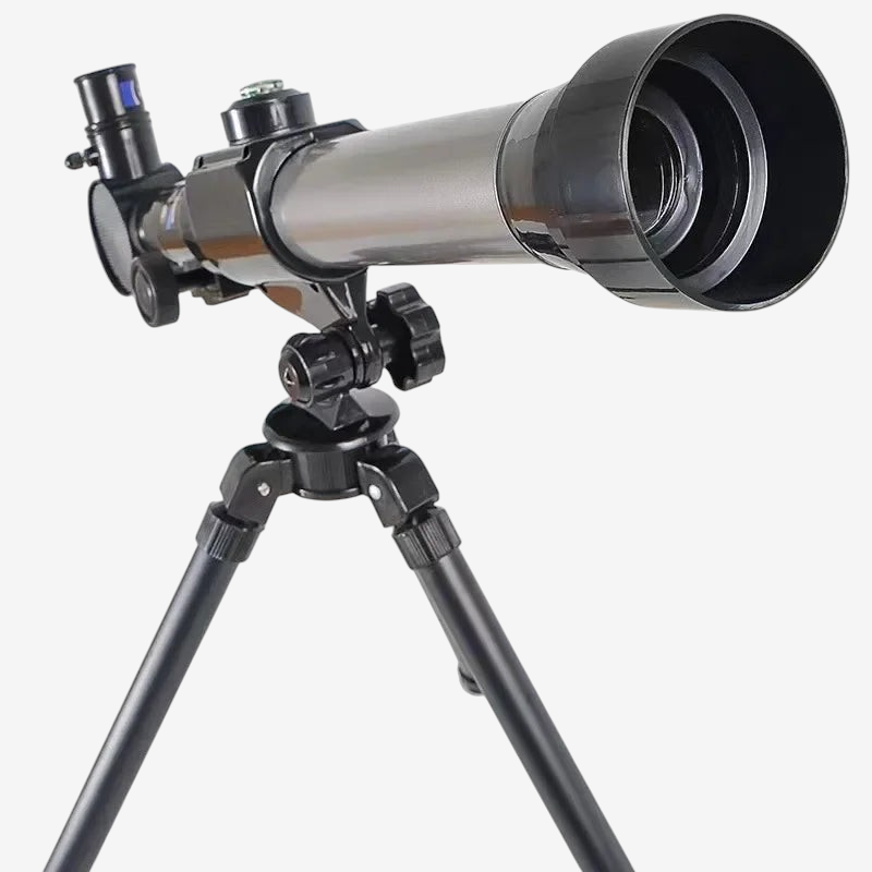 Télescope pédagogique exotelos noir pour enfant avec trépied, grossissement 20x-40x et objectif 50mm pour astronomie