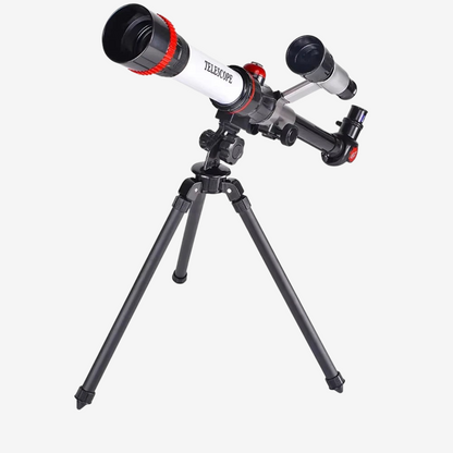 Télescope monoculaire portable HD exotelos noir et blanc sur trépied pour l'observation astronomique des enfants