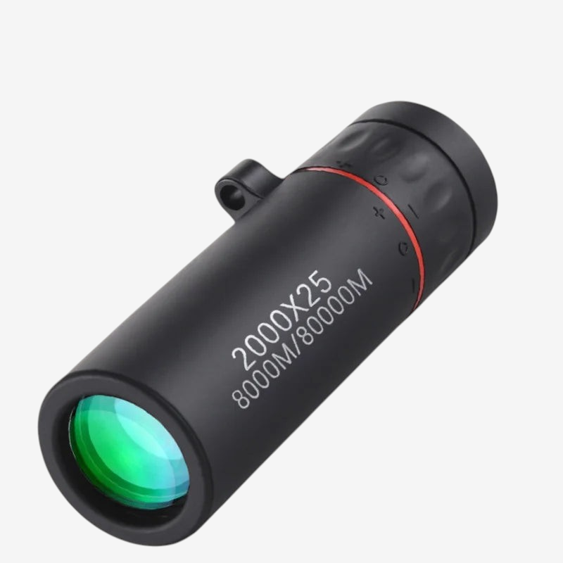 Monoculaire exotelos noir compact avec optique traitée verte pour observation longue distance en extérieur