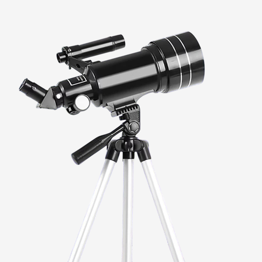 Télescope réfractant exotelos 30070 noir avec trépied pour l'observation de la lune et des étoiles