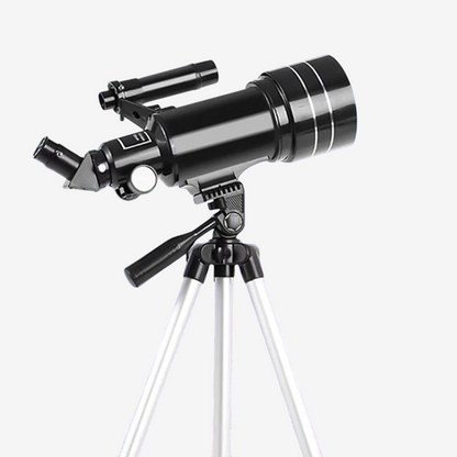 Télescope réfractant exotelos 30070 noir avec trépied pour l'observation de la lune et des étoiles