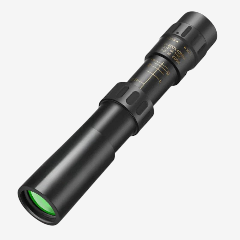 Monoculaire exotelos noir 10-300x40 en métal avec zoom extensible et lentille à revêtement vert pour la randonnée