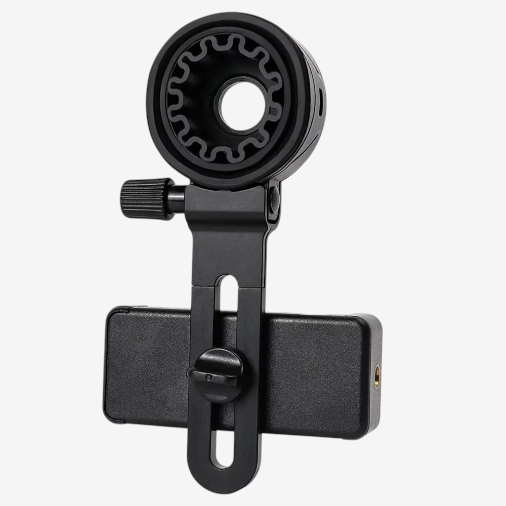 Adaptateur smartphone universel exotelos CM-8 noir avec ventouse pour télescope, monoculaire et jumelles