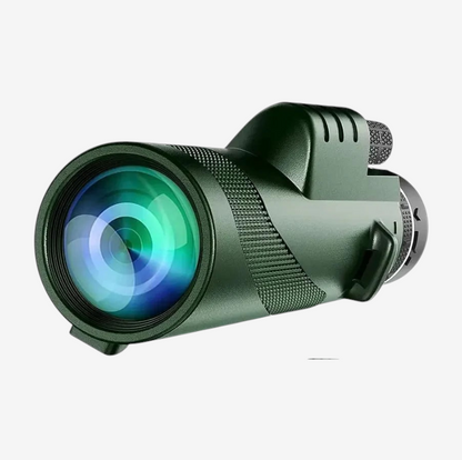 Kit monoculaire exotelos vert 80x100 avec trépied et adaptateur smartphone pour observation nature et faune