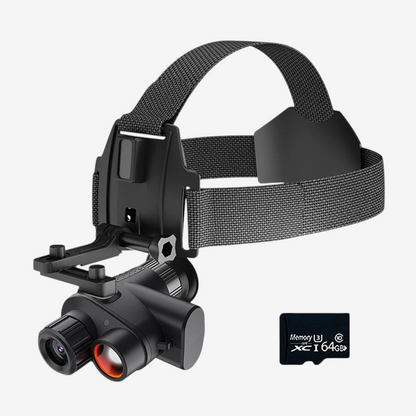 Monoculaire de vision nocturne tactique 4K Ponbos NV4500 avec monture tête et carte mémoire, vendu par exotelos