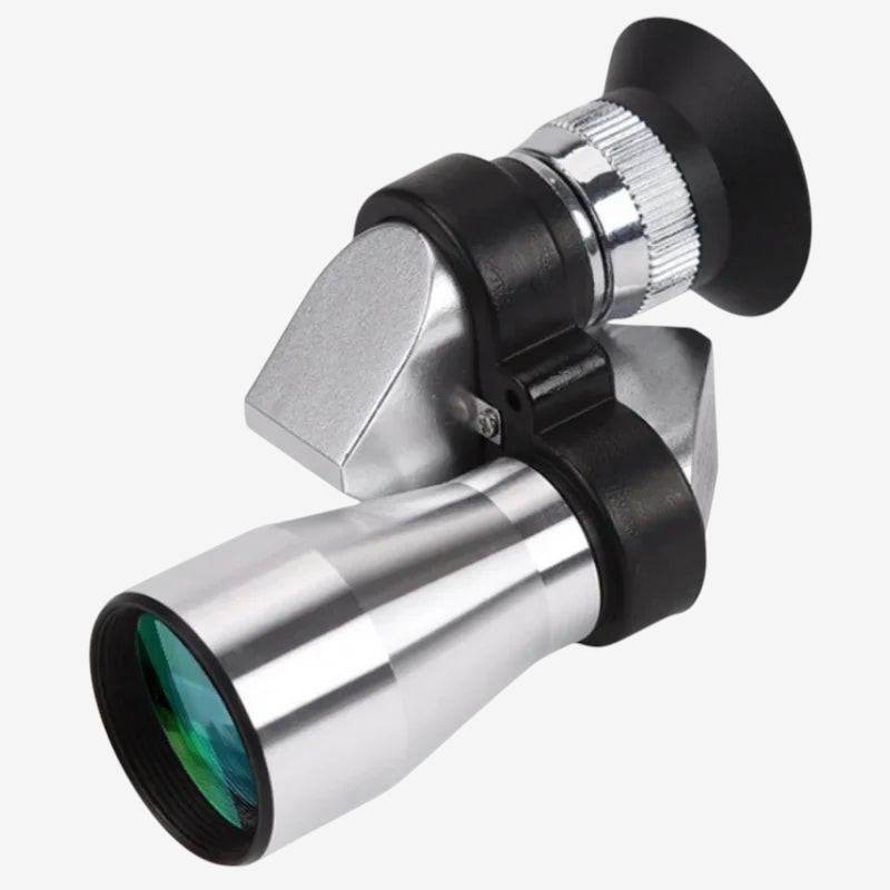 Monoculaire miniature exotelos 8x20 en aluminium argenté avec objectif à revêtement rouge pour randonnée et voyage