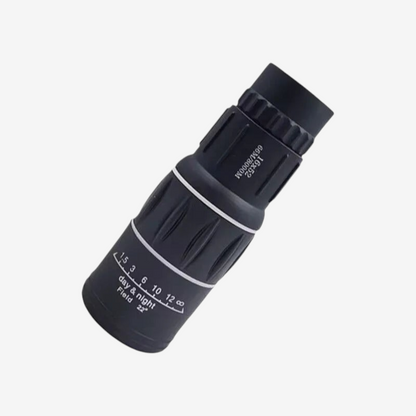 Monoculaire exotelos 16x52 noir avec mise au point centrale, idéal pour la randonnée et l'observation haute définition