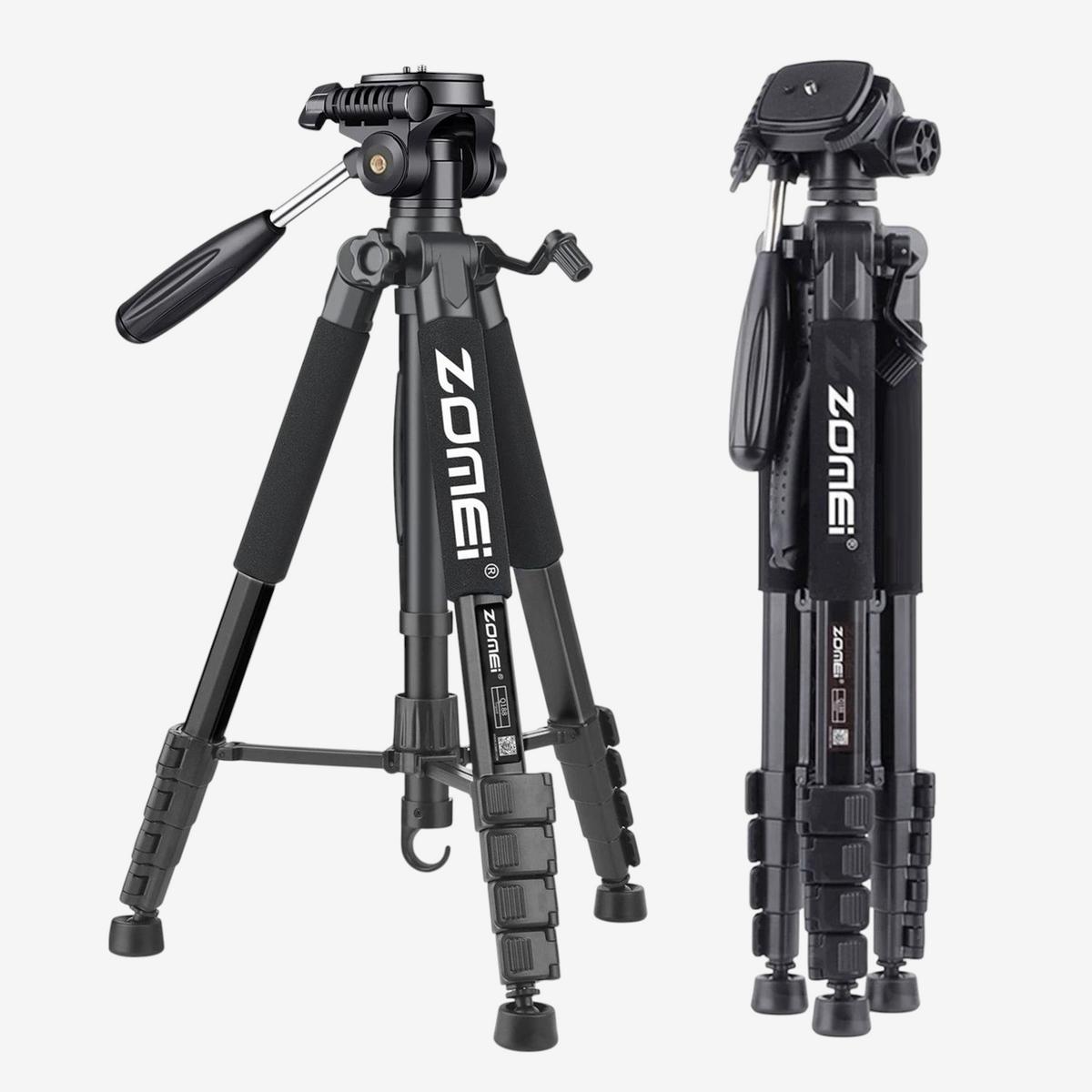 Trépied professionnel Zomei Q188 noir en aluminium avec tête panoramique 360 degrés, vendu par exotelos