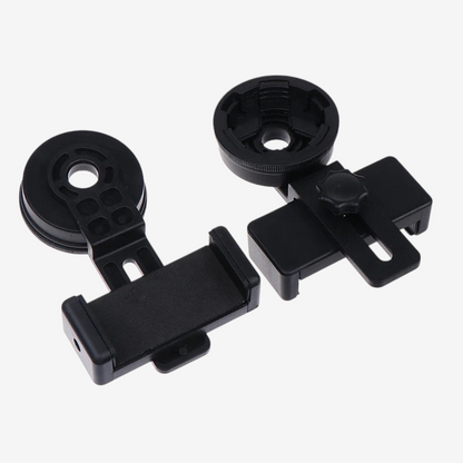 Adaptateur smartphone universel exotelos noir à clip rotatif pour télescope et monoculaire avec fixation réglable