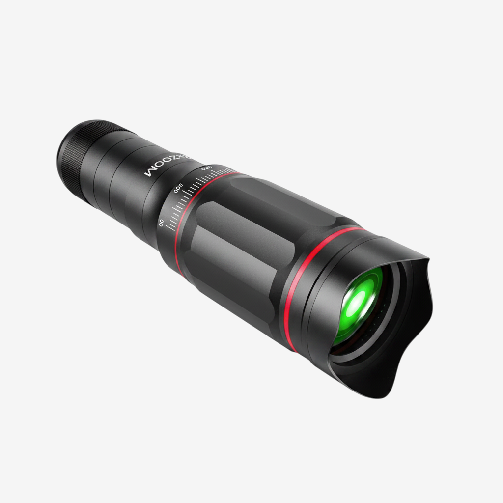 Téléobjectif exotelos 32x noir pour smartphone avec lentille à revêtement vert FMC et prisme BAK4 pour observation