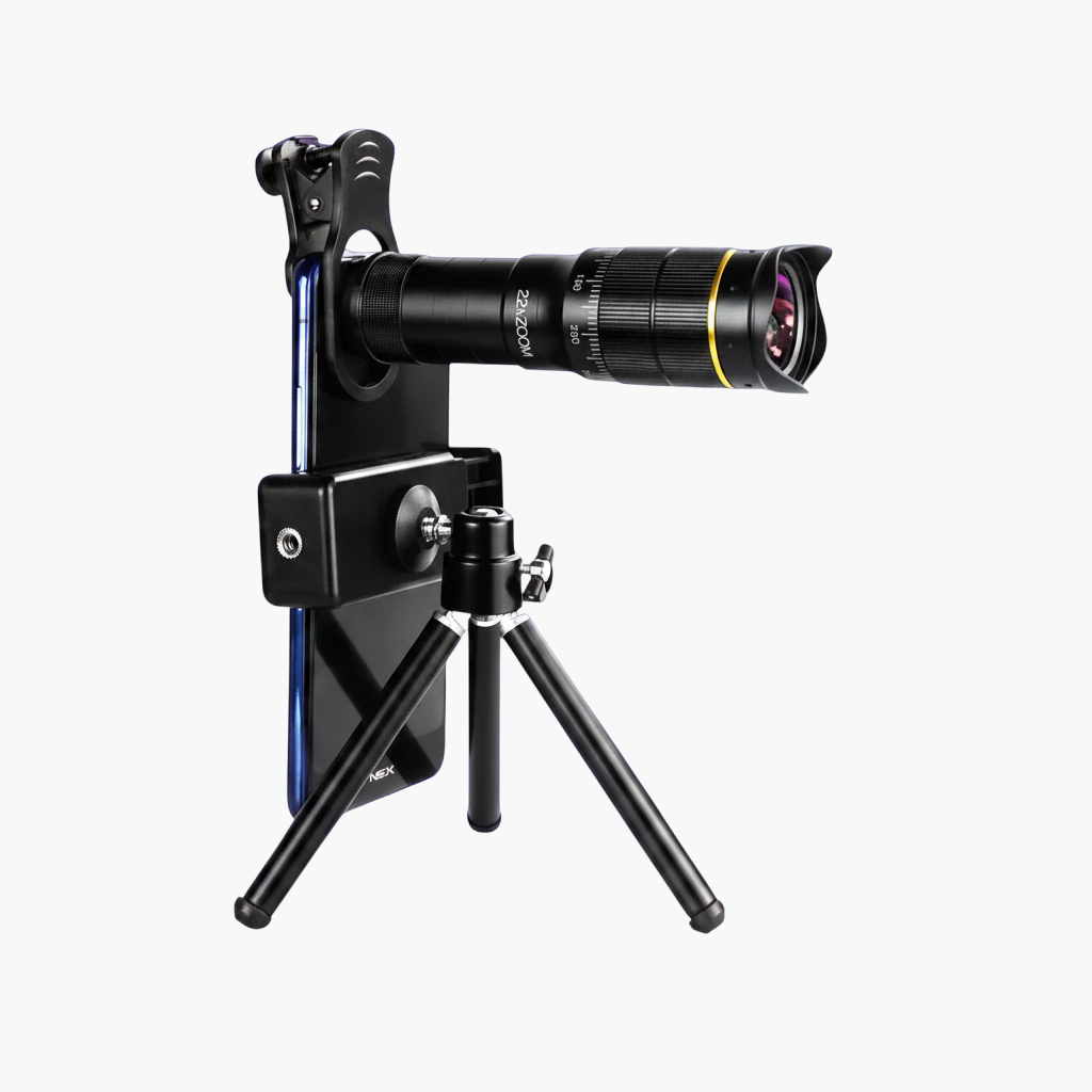 Télescope monoculaire exotelos 22x en aluminium avec adaptateur smartphone et trépied pour photographie mobile