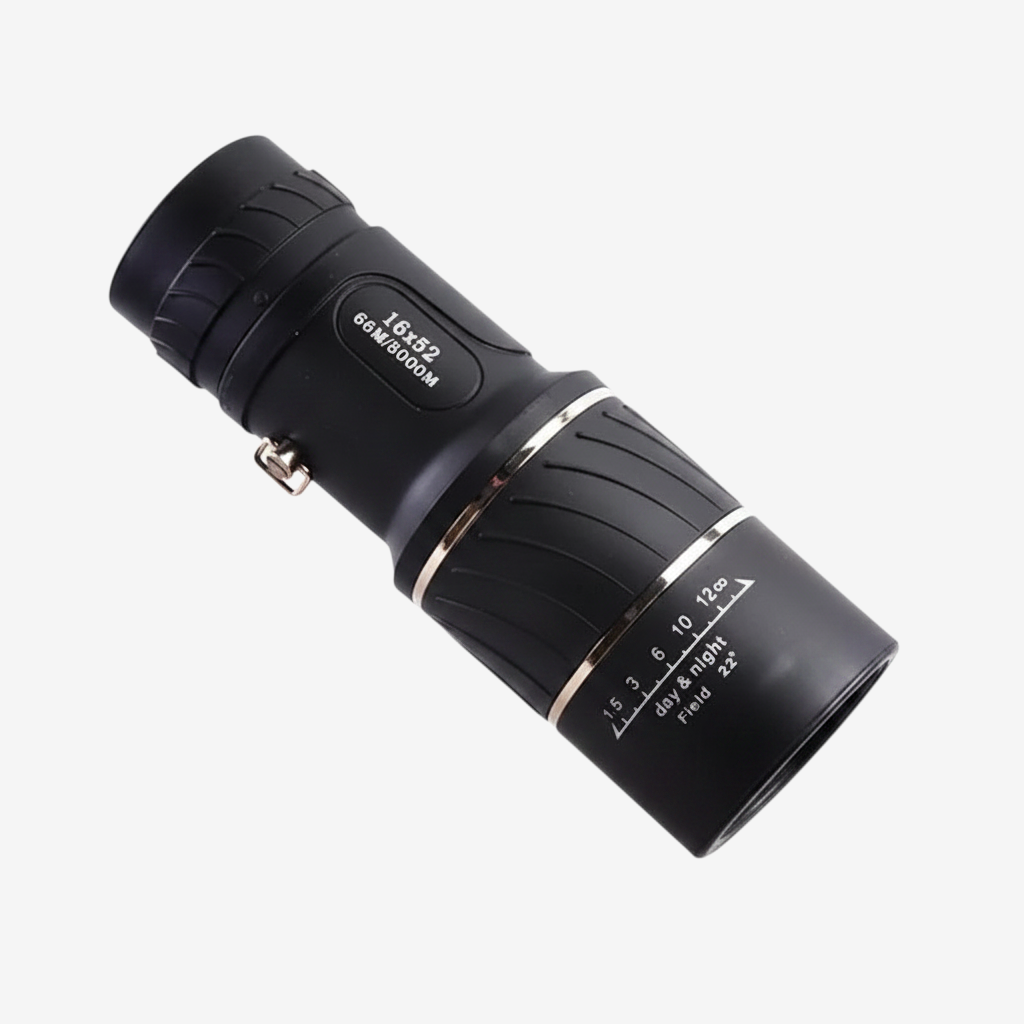 Monoculaire exotelos 16x52 noir avec mise au point réglable pour la randonnée et l'observation haute définition