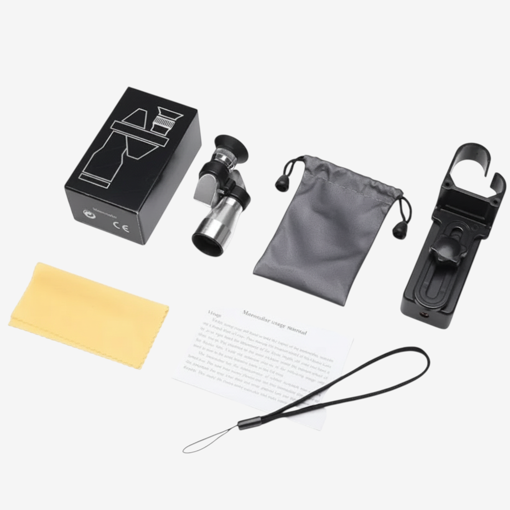 Pack complet exotelos de monoculaire miniature 8x20 en aluminium avec accessoires de transport et nettoyage