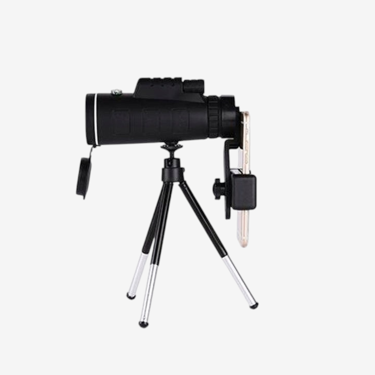 Monoculaire exotelos 40x60 noir avec trépied et support pour smartphone pour observation de la nature