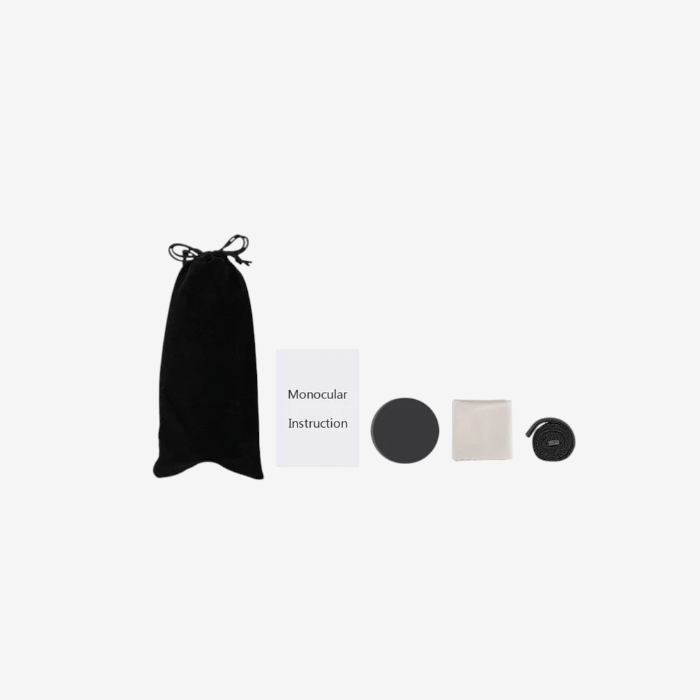Monoculaire exotelos WG11 noir avec zoom, étanche, idéal pour la randonnée et l'observation avec accessoires inclus