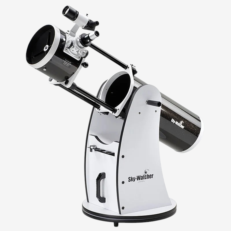 Télescope Dobsonien pliable Skywatcher 203mm sur monture azimutale blanche pour observation astronomique