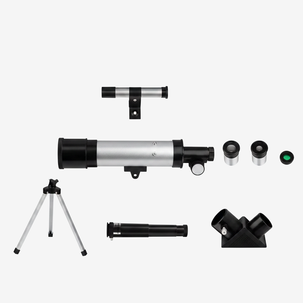 Kit télescope enfant exotelos F36050 HD avec trépied en aluminium, oculaires, lentilles et chercheur d'étoiles