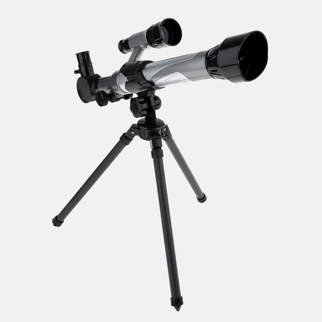 Télescope astronomique exotelos pour enfant avec trépied, grossissement 20x-30x-40x, couleur argent et noir