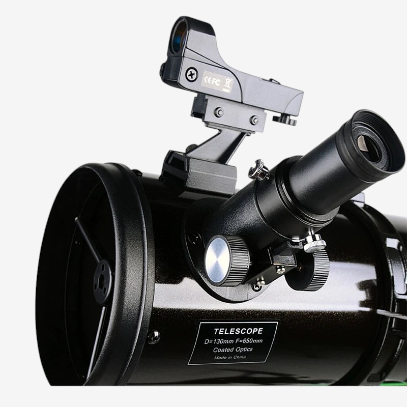 Télescope newtonien Skywatcher AZ-EQ Avant 130P noir avec chercheur point rouge et porte-oculaire chez exotelos