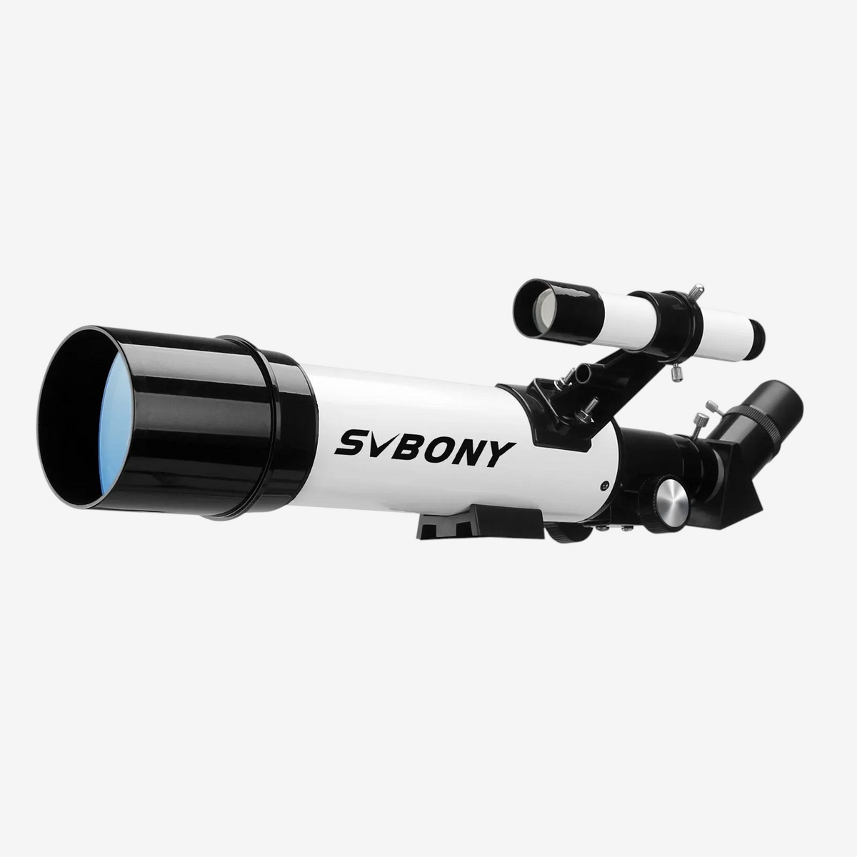 Télescope réfracteur exotelos SVBONY SV501P blanc et noir pour débutants avec lunette de visée et optique multicouche