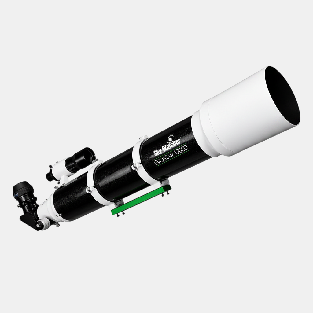 Télescope réfracteur apochromatique Skywatcher EVO120ED noir et blanc avec optique FPL-53 pour astrophotographie