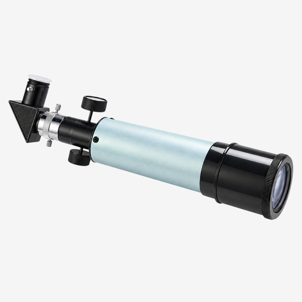 Mini télescope réfracteur exotelos 50/360 bleu clair avec diagonale 90 degrés pour l'initiation à l'astronomie enfant